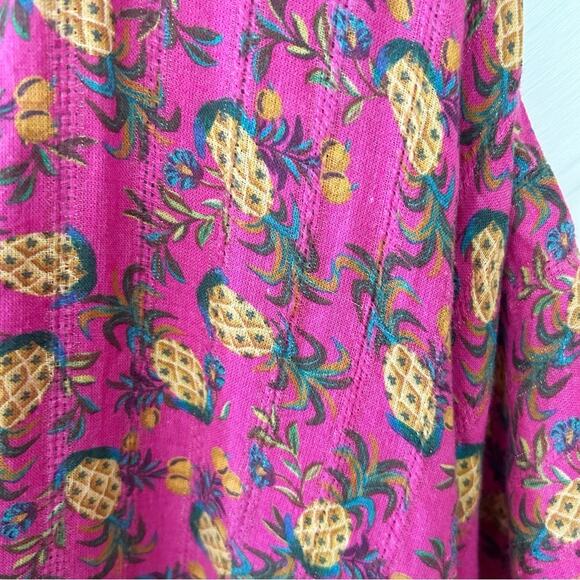 Farm Rio Fruit Dots Ruffle Coverup Dress Pink Cotton Blend Size S Small - Picture 5 of 8